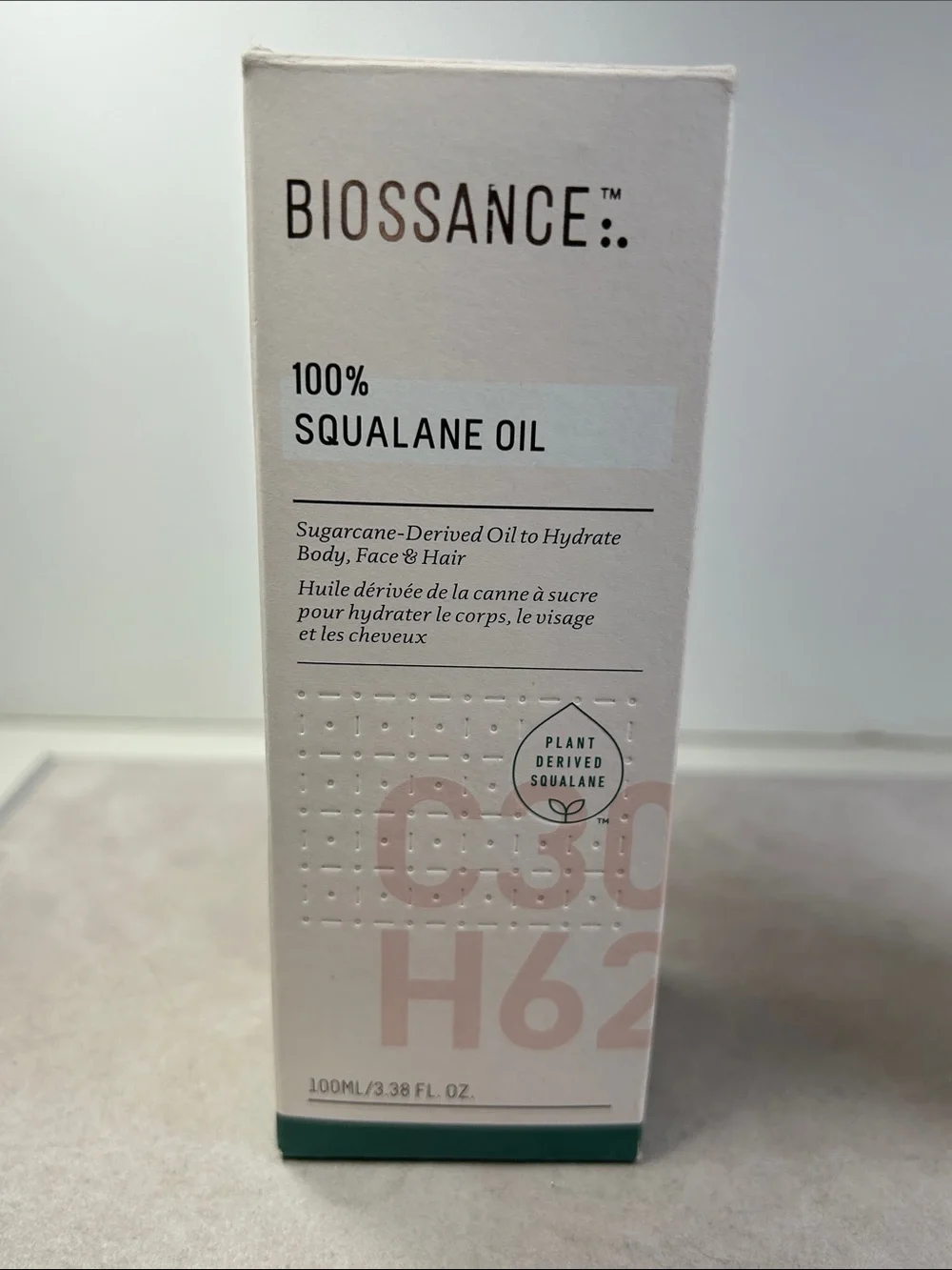BIOSSANCE 100% Squalane Oil - Vegan Face & Body Oil Moisturizer - 3.3 oz